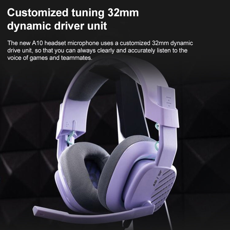 Logitech Astro A10 Gen 2 Wired Headset Over-ear Gaming Headphones (Purple) - Multimedia Headset by Logitech | Online Shopping UK | buy2fix