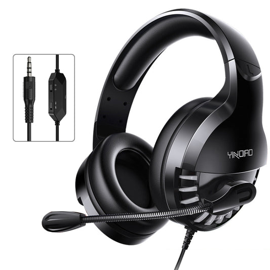 YINDIAO Q2 Head-mounted Wired Gaming Headset with Microphone, Version: Single 3.5mm(Black) by YINDIAO