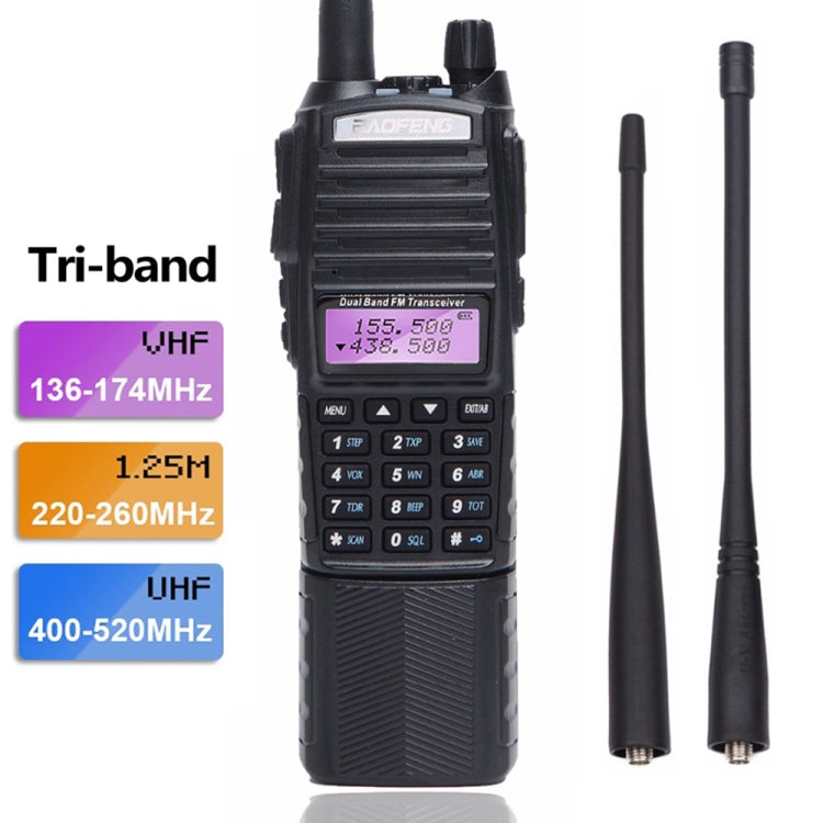 BaoFeng UV-82T Tri-Band Two-Way Radio Dual Antenna Handheld Walkie Talkie, EU Plug - Handheld Walkie Talkie by BAOFENG | Online Shopping UK | buy2fix