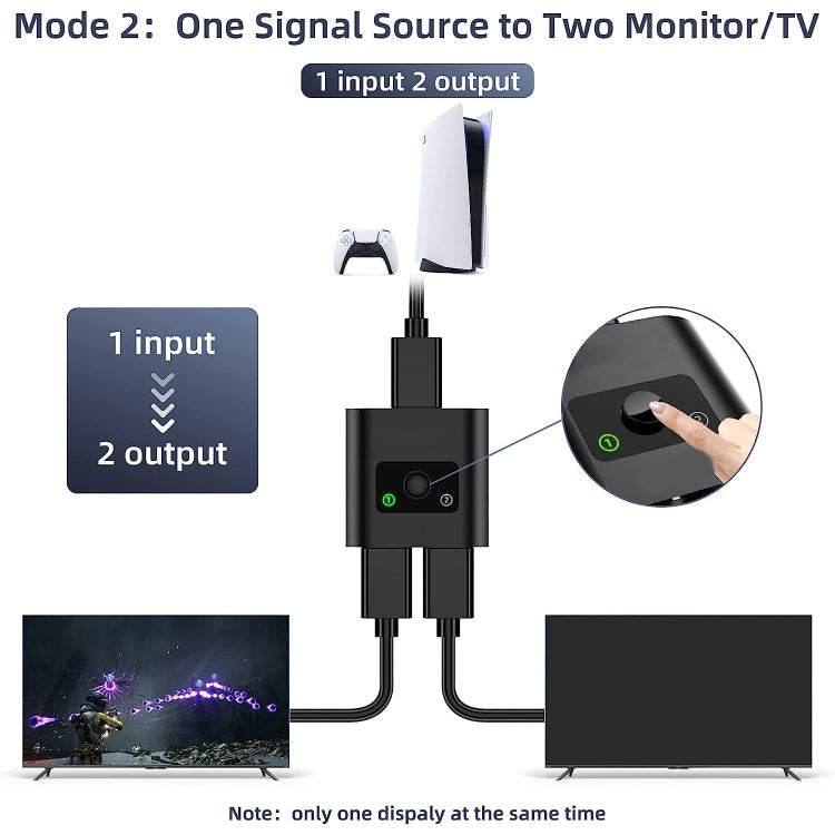 2 In 1 Out 4K HD Video Bi-Direction HDMI Switcher by buy2fix