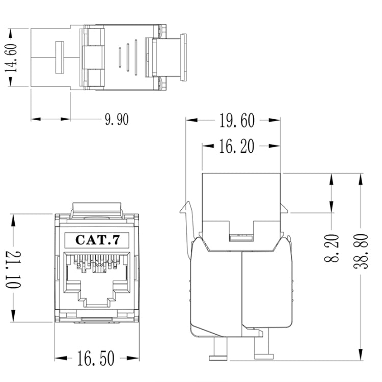 CAT7 Module Class 7 Zinc Alloy Shield Mother Block 1208XHC7 - Others by buy2fix | Online Shopping UK | buy2fix