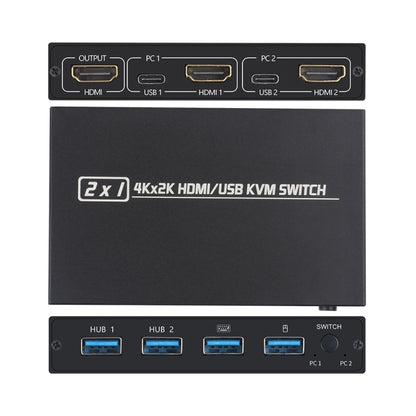 AM-KVM201CL 2x1 4Kx2K HDMI / USB / KVM Switch by buy2fix