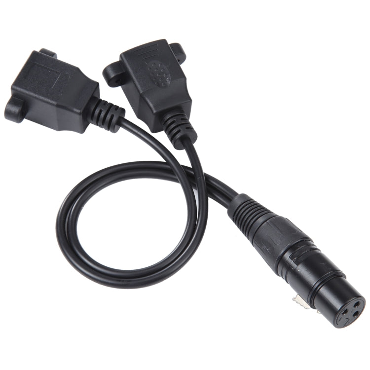 3-pin XLR Female to 2 x RJ45 Female Ethernet LAN Network Extension Cable, Cable Length: 30cm(Black) by buy2fix