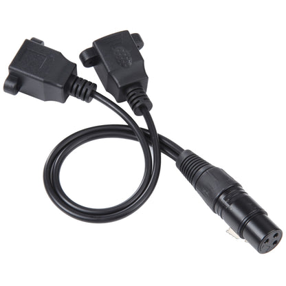 3-pin XLR Female to 2 x RJ45 Female Ethernet LAN Network Extension Cable, Cable Length: 30cm(Black) by buy2fix