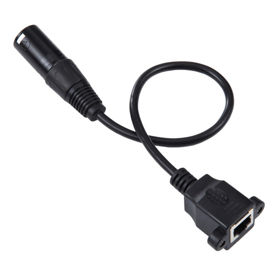 3-pin XLR Male to RJ45 Female Ethernet LAN Network Extension Cable, Cable Length: 30cm (Black) by buy2fix