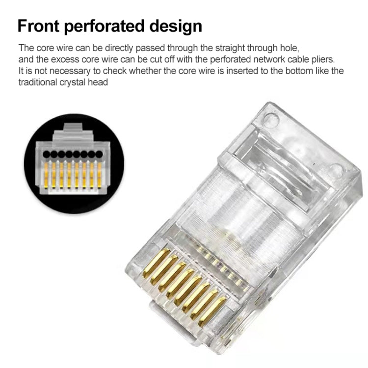 100pcs Cat5e Shielded Pass Through RJ45 Connector Modular Plug -  by buy2fix | Online Shopping UK | buy2fix