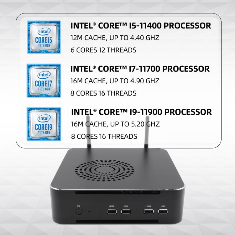 HYSTOU M7 Windows 7/8/10 / Linux System Mini PC, Intel Core i9-11900 Octa-core 16M Cache up to 5.2GHz, 32GB RAM+1TB SSD, EU Plug - Windows Mini PCs by HYSTOU | Online Shopping UK | buy2fix