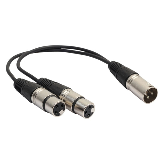 30cm 3 Pin XLR CANNON 1 Male to 2 Female Audio Connector Adapter Cable for Microphone / Audio Equipment by buy2fix