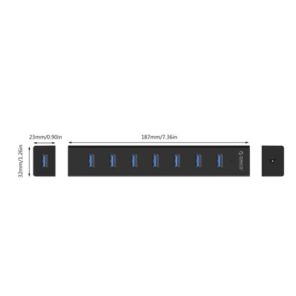 ORICO H7013-U3 ABS Material Desktop 7 Ports USB 3.0 HUB with 1m USB Cable(Black) - Computer & Networking by ORICO | Online Shopping UK | buy2fix