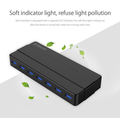 ORICO H7928-U3 ABS Material Desktop 7 Ports USB 3.0 HUB with 1m Cable(Black) -  by ORICO | Online Shopping UK | buy2fix