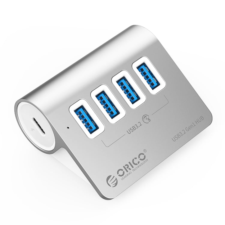 ORICO M3U4 Aluminum Alloy 4-Port USB 3.2 Gen1 5Gbps HUB (Silver) -  by ORICO | Online Shopping UK | buy2fix