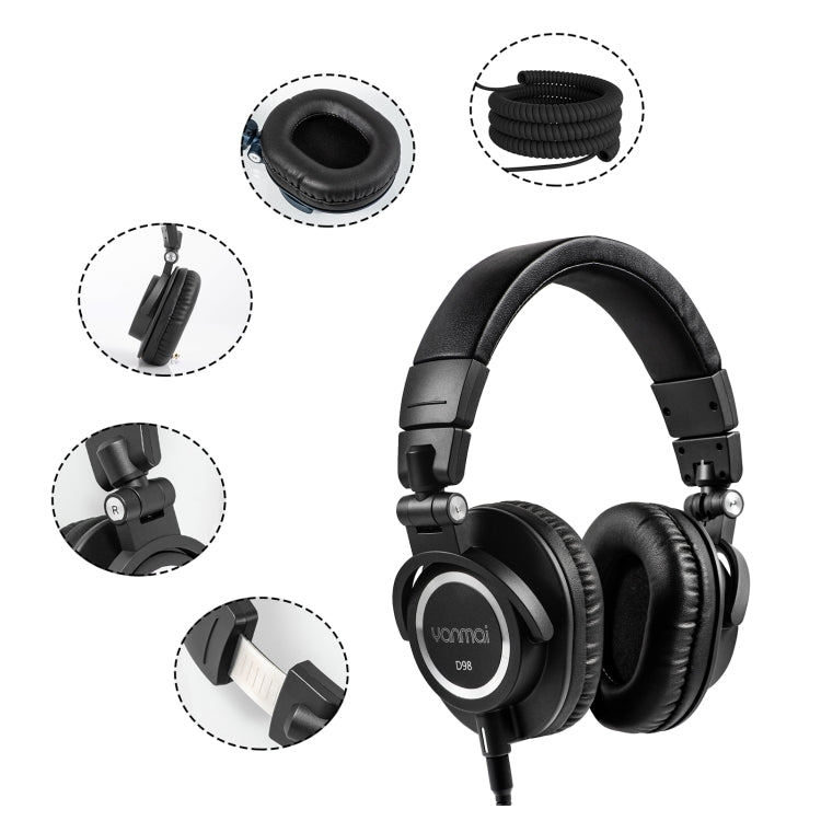 Yanmai D98 Professional Recording Monitor Headphone (Black) - Multimedia Headset by Yanmai | Online Shopping UK | buy2fix