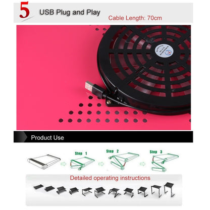 Portable 360 Degree Adjustable Foldable Aluminium Alloy Desk Stand with Cool Fans & Mouse Pad for Laptop / Notebook (Magenta) - Laptop Stand by buy2fix | Online Shopping UK | buy2fix