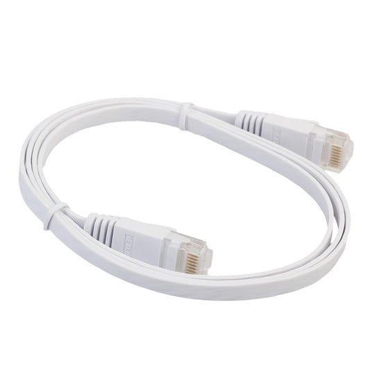 1m CAT6 Ultra-thin Flat Ethernet Network LAN Cable, Patch Lead RJ45 (White) by buy2fix