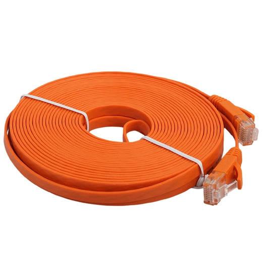 10m CAT6 Ultra-thin Flat Ethernet Network LAN Cable, Patch Lead RJ45 (Orange) by buy2fix