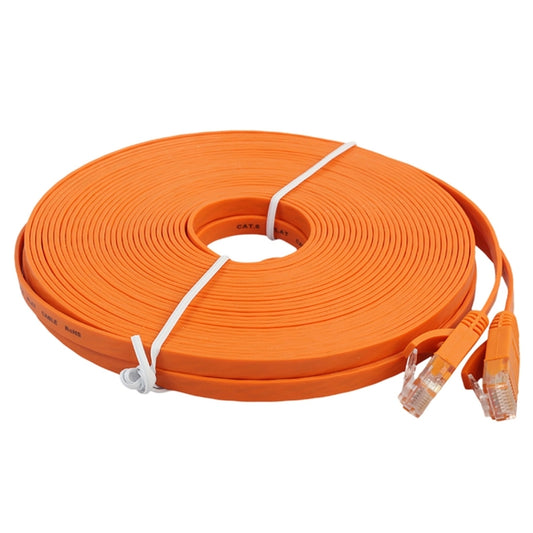 15m CAT6 Ultra-thin Flat Ethernet Network LAN Cable, Patch Lead RJ45 (Orange) by buy2fix
