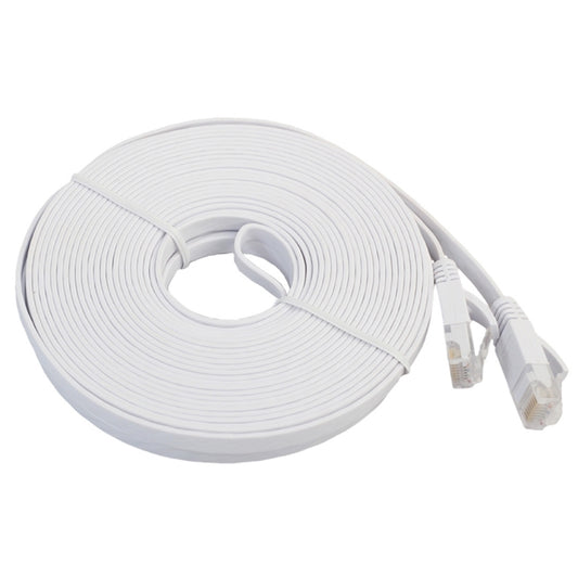 15m CAT6 Ultra-thin Flat Ethernet Network LAN Cable, Patch Lead RJ45 (White) by buy2fix