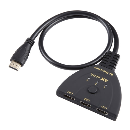 3 x 1 4K 60Hz HDMI Bi-Direction Switcher with Pigtail HDMI Cable - Switch by buy2fix | Online Shopping UK | buy2fix