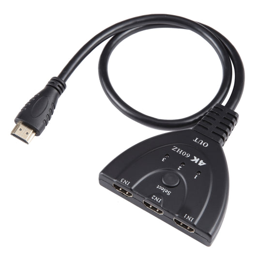3 x 1 4K 60Hz YUV4:4:4 HDR HDMI Switcher with Pigtail HDMI Cable - Switch by buy2fix | Online Shopping UK | buy2fix