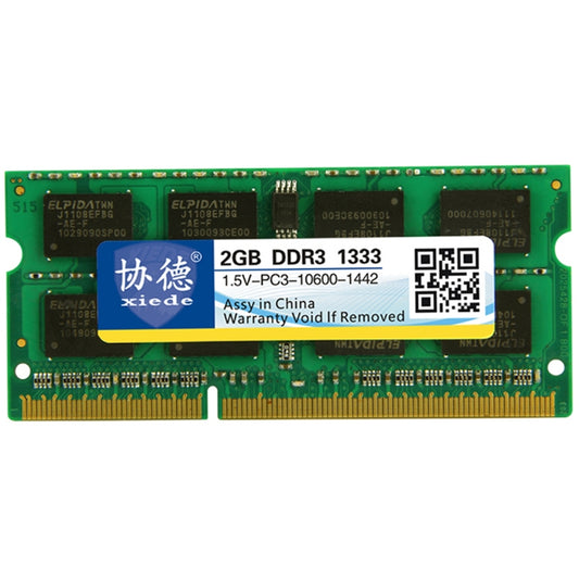 XIEDE X042 DDR3 1333MHz 2GB 1.5V General Full Compatibility Memory RAM Module for Laptop by XIEDE