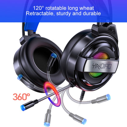 YINDIAO Q3 USB + Dual 3.5mm Wired E-sports Gaming Headset with Mic & RGB Light, Cable Length: 1.67m(Black) - Multimedia Headset by YINDIAO | Online Shopping UK | buy2fix