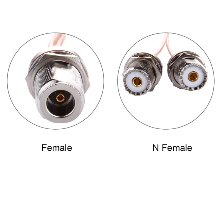 20cm N Female with Waterproof Ring to 2 x UHF Female with Waterproof Ring RG316 Cable - Connectors by buy2fix | Online Shopping UK | buy2fix