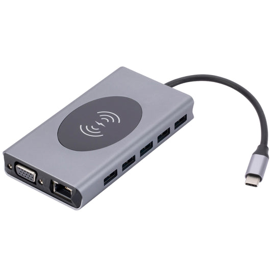1093 13 in 1 USB HUB Type-C Docking Station with Wireless Charger Function by buy2fix