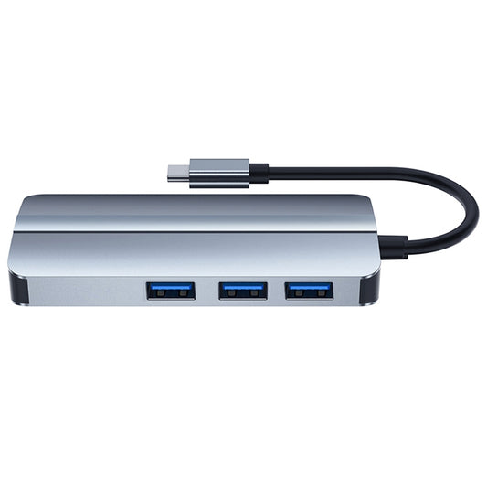 BYL-2209 6 in 1 USB-C / Type-C to USB Multifunctional Docking Station HUB Adapter by buy2fix