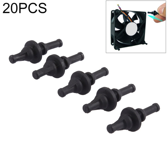 20 Stück 29,9 mm Anti-Vibration, weiche Dämpfung, Nagel, Gummi, Silikon, Computer-Lüfterschraube (schwarz)