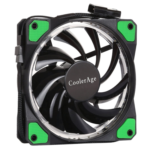 Color LED 12cm 3pin Computer Components Chassis Fan Computer Host Cooling Fan Silent Fan Cooling, with Power Connection Cable & Green Light(Green) by buy2fix