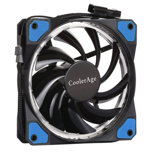 Color LED 12cm 3pin Computer Components Chassis Fan Computer Host Cooling Fan Silent Fan Cooling, with Power Connection Cable & Blue Light(Blue) by buy2fix