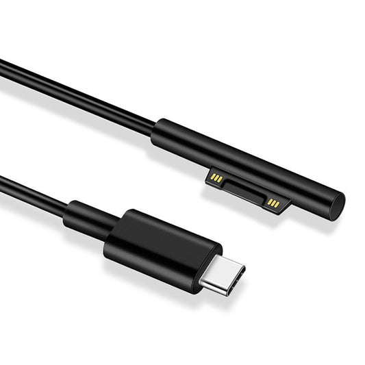 Surface Pro 7 / 6 / 5 to USB-C / Type-C Male Interfaces Power Adapter Charger Cable for Microsoft Surface Pro 7 / 6 / 5 / 4 / 3 / Microsoft Surface Go(Black) by buy2fix
