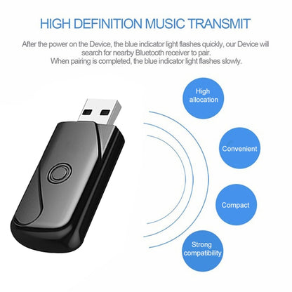 USB 2.0 Bluetooth V4.2 Audio Receiver Adapter for Windows XP / Vista / 7 / 8 / 10, Mac OS(Black) - Apple Accessories by buy2fix | Online Shopping UK | buy2fix