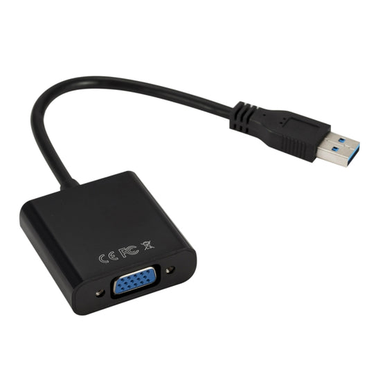 External Graphics Card Converter Cable USB3.0 to VGA, Resolution: 1080P(Black) by buy2fix
