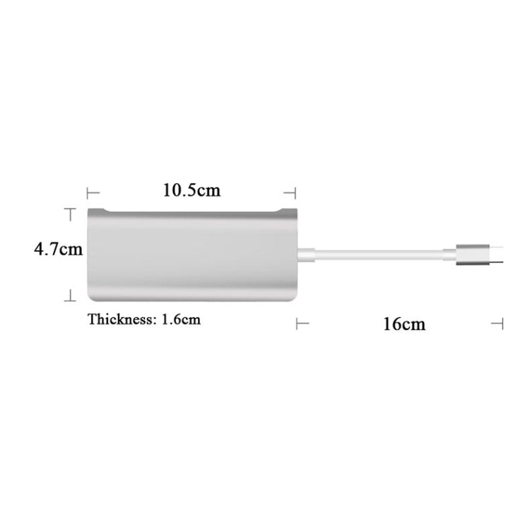 9591C 8 In 1 USB 3.0 x3 + SD / TF Card + HDMI + RJ45 + Type-C / USB-C (PD) Multi-function HUB Converter Dock Station(Silver) - Computer & Networking by buy2fix | Online Shopping UK | buy2fix