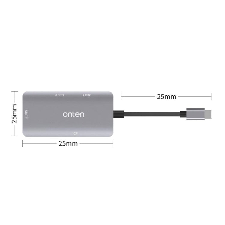 Onten 91882 5 In 1 USB3.0 x3 + SD + TF + CF Type-C / USB-C OTG Multi-function Card Reader - Computer & Networking by Onten | Online Shopping UK | buy2fix