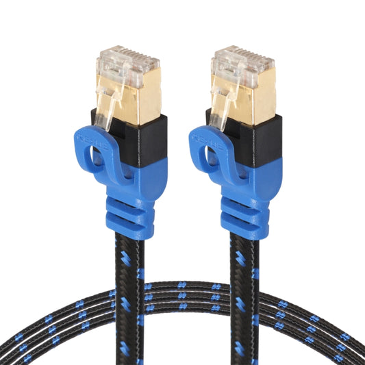 REXLIS CAT7-2 Gold-plated CAT7 Flat Ethernet 10 Gigabit Two-color Braided Network LAN Cable for Modem Router LAN Network, with Shielded RJ45 Connectors, Length: 1m - Lan Cable and Tools by REXLIS | Online Shopping UK | buy2fix