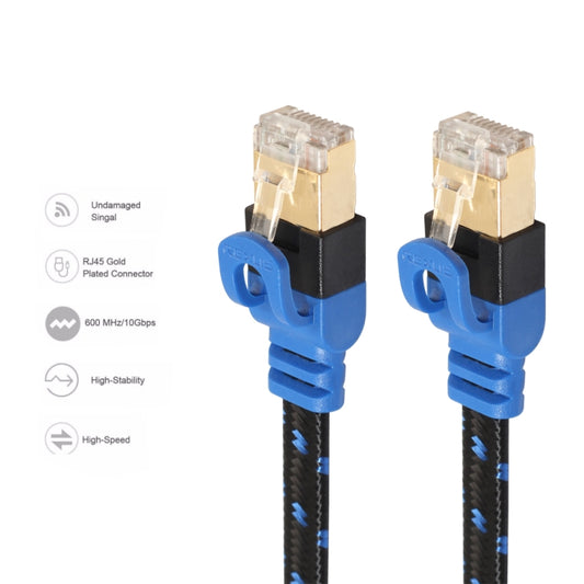 REXLIS CAT7-2 Gold-plated CAT7 Flat Ethernet 10 Gigabit Two-color Braided Network LAN Cable for Modem Router LAN Network, with Shielded RJ45 Connectors, Length: 1m by REXLIS