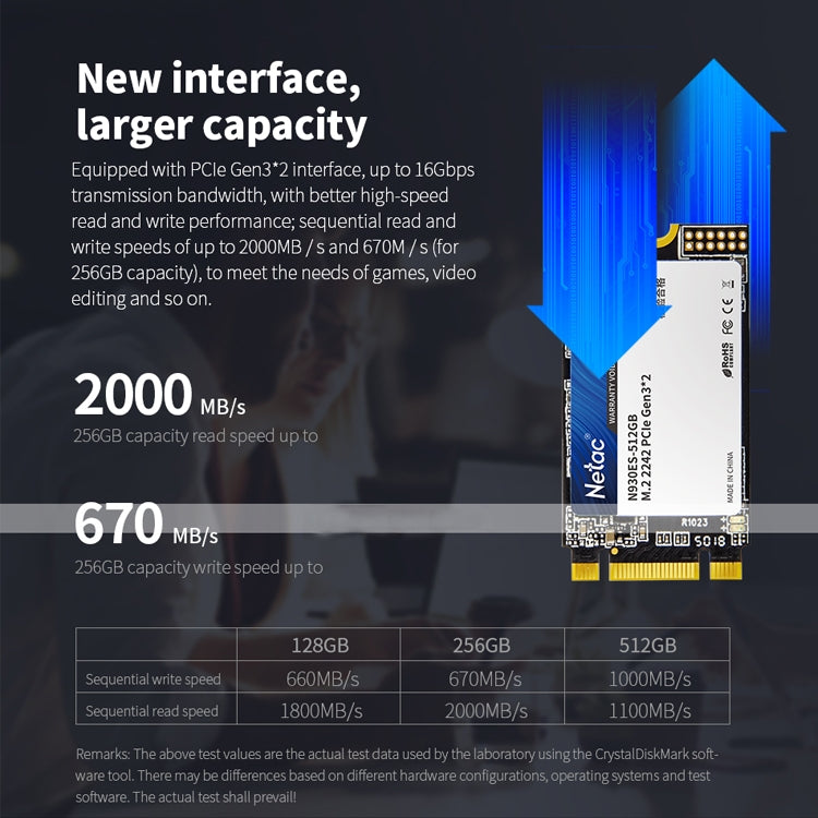 Netac N930ES 512GB M.2 2242 PCIe Gen3x2 Solid State Drive - Solid State Drives by Netac | Online Shopping UK | buy2fix