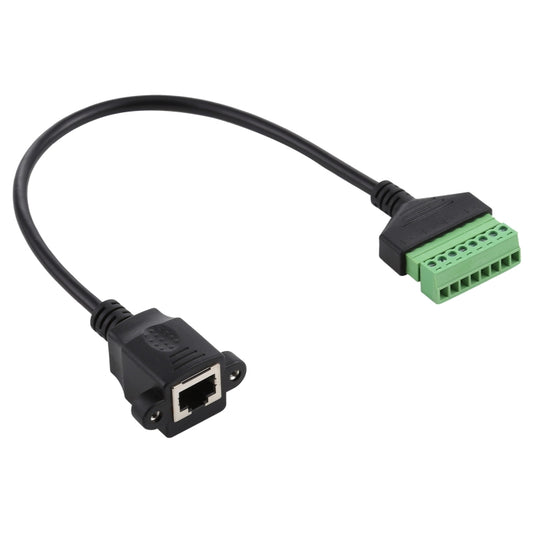 RJ45 Female Plug to 8 Pin Pluggable Terminals Solder-free USB Connector Solderless Connection Adapter Cable, Length: 30cm by buy2fix
