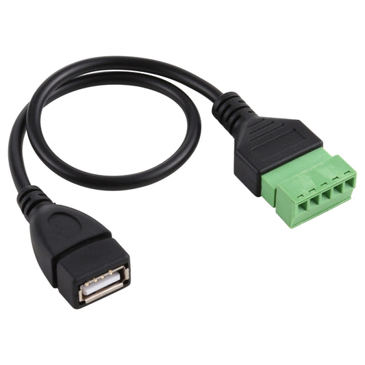 USB Female Plug to 5 Pin Pluggable Terminals Solder-free USB Connector Solderless Connection Adapter Cable, Length: 30cm by buy2fix