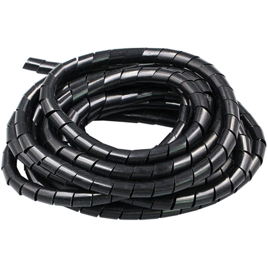 4m PE Spiral Pipes Wire Winding Organizer Tidy Tube, Nominal Diameter: 16mm(Black) by buy2fix