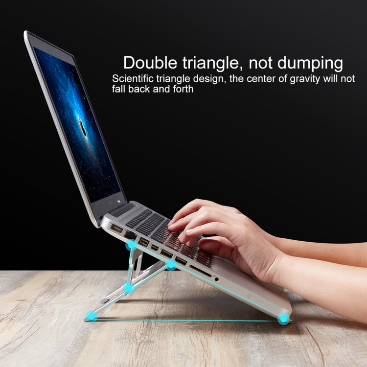 COOLCOLD U2S Portable Foldable Hollow Double Triangle Height Adjustable Aluminum Alloy Bracket for Laptop - Laptop Stand by COOLCOLD | Online Shopping UK | buy2fix