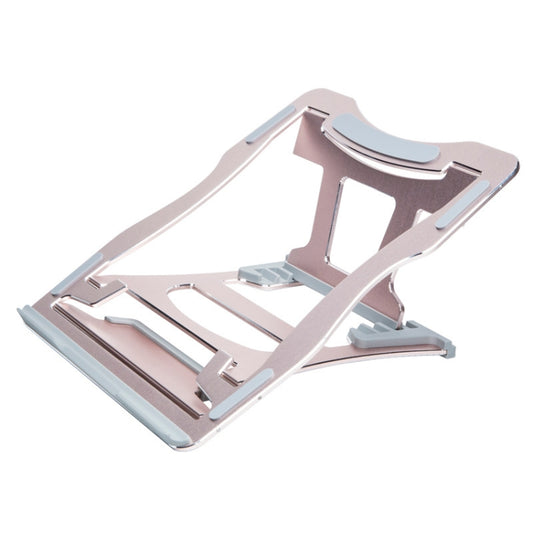 Aluminum Alloy Cooling Holder Desktop Portable Simple Laptop Bracket, Six-stage Support, Size: 21x26cm (Rose Gold) by buy2fix