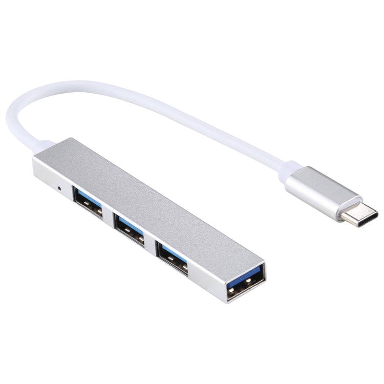 T-818 4 x USB 3.0 to USB-C / Type-C HUB Adapter (Silver) - Computer & Networking by buy2fix | Online Shopping UK | buy2fix