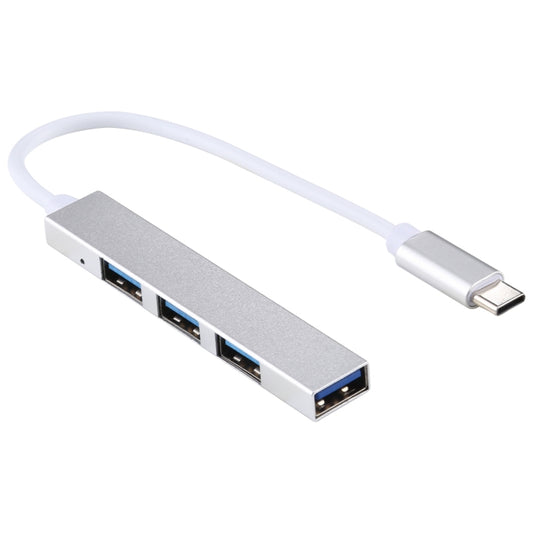 T-818 4 x USB 3.0 to USB-C / Type-C HUB Adapter (Silver) by buy2fix