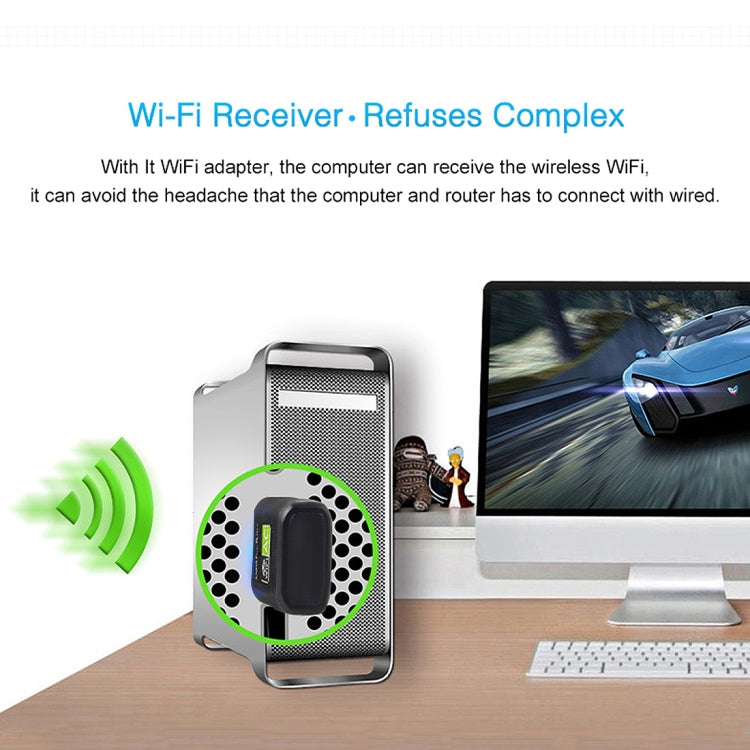 AC600Mbps 2.4GHz & 5GHz Dual Band USB 2.0 WiFi Free Drive Adapter External Network Card - USB Network Adapter by buy2fix | Online Shopping UK | buy2fix