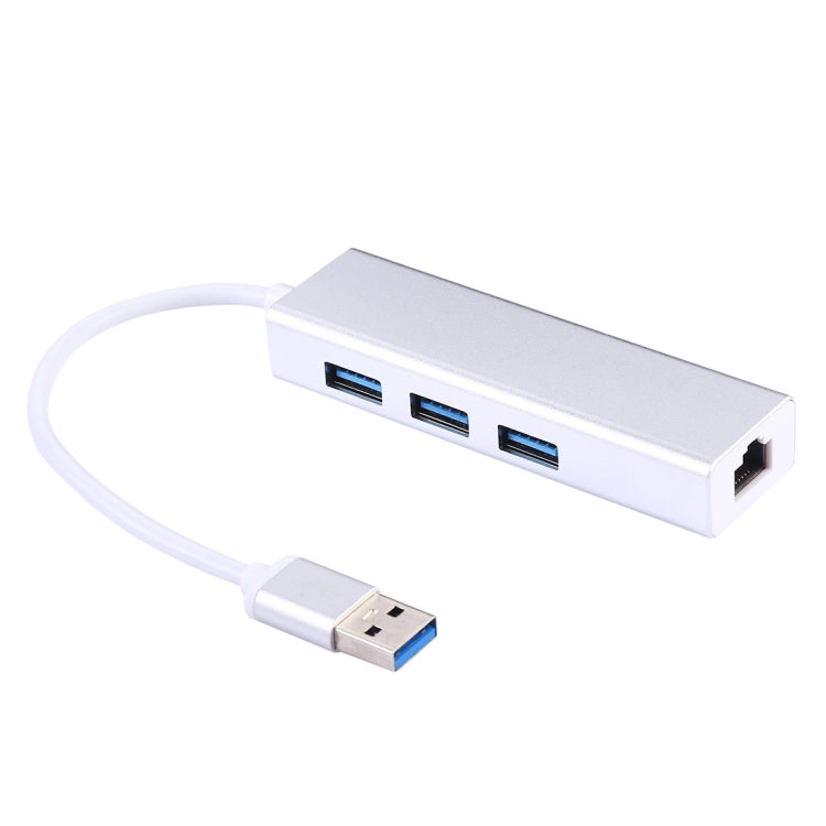 Aluminum Shell 3 USB3.0 Ports HUB + USB3.0 Gigabit Ethernet Adapter - USB 3.0 HUB by buy2fix | Online Shopping UK | buy2fix