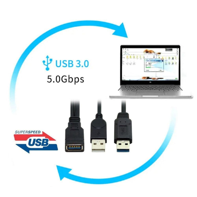 2 in 1 USB 3.0 Female to USB 2.0 + USB 3.0 Male Cable for Computer / Laptop, Length: 29cm -  by buy2fix | Online Shopping UK | buy2fix