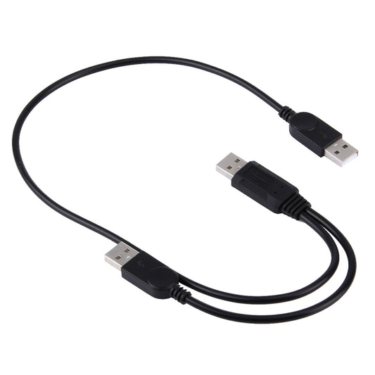 2 in 1 USB 2.0 Male to 2 Dual USB Male Cable for Computer / Laptop, Length: 50cm by buy2fix